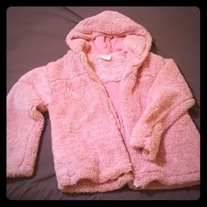 Pink Fleece zip up hoodie jacket size M
